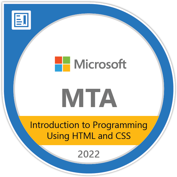 MTA: Introduction to Programming Using HTML and CSS, Microsoft
